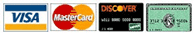 We accept Visa, MasterCard, Discover, and American Express